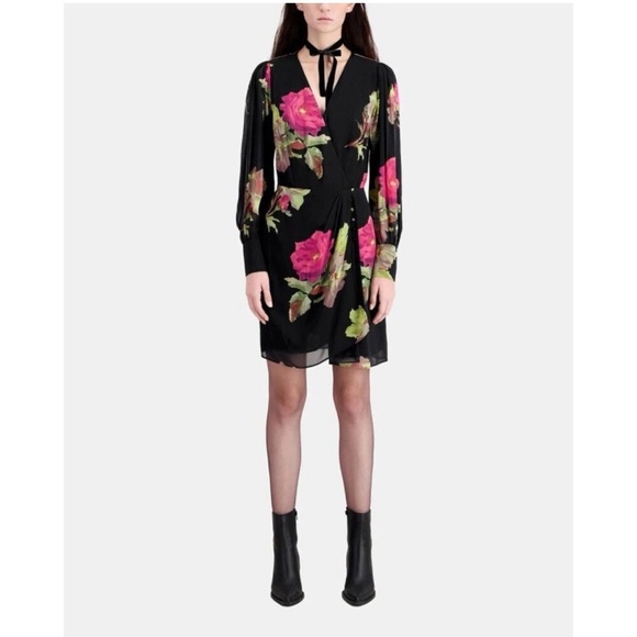 The Kooples - Rose Surplus Neck Mini Dress - Picture 8 of 13